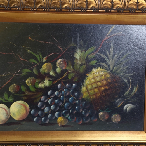 1832 - Oil on board, still life study of fruit, unsigned, 55cm x 75cm overall, gilt-framed