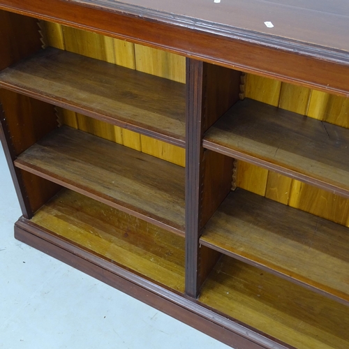 2206 - Antique mahogany open bookcase, with 4 adjustable shelves, 144cm x 100cm x 32cm