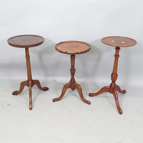 2207 - A pair of mahogany wine tables, H58cm, and another (3)