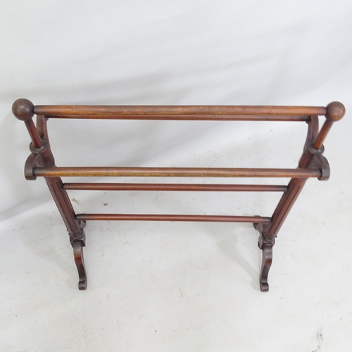 2208 - A mahogany towel rail, 69cm x 85cm x 30cm