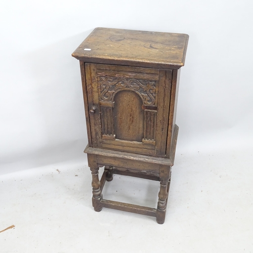 2218 - An Antique Ipswich oak design pot cupboard, 42cm x 91cm x 30cm