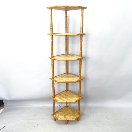 2229 - A 6-tier faux bamboo corner whatnot, H173cm