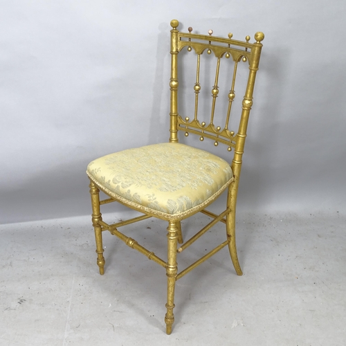 2250 - A 19th century French gilt parlour chair, stamped Regolin & Depose