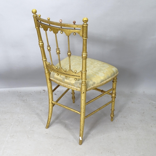 2250 - A 19th century French gilt parlour chair, stamped Regolin & Depose