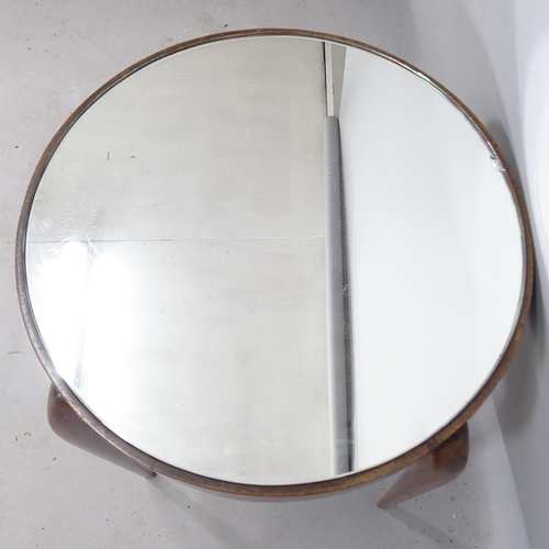 2263 - An Art Deco mirror-topped side or lamp table, in the manner of Ruhlmann