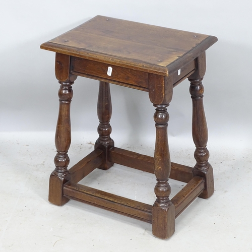 2264 - An oak joint stool, 40cm x 52cm x 30cm