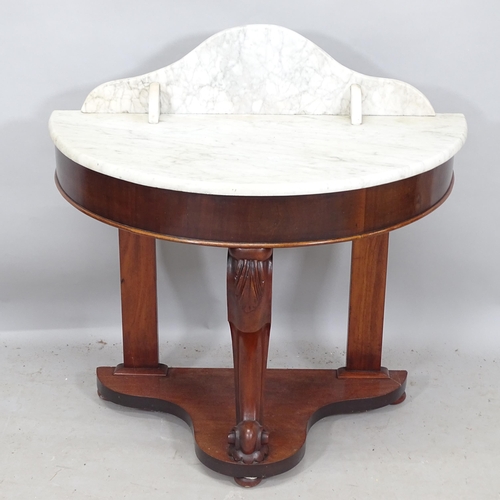 2265 - A mahogany marble-top Duchess washstand, 90cm x 90cm x 46cm