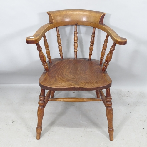 2269 - An elm-seated smoker's bow-arm chair