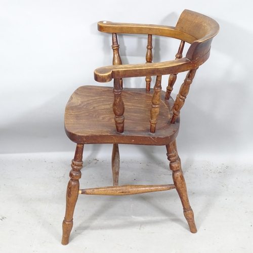 2269 - An elm-seated smoker's bow-arm chair