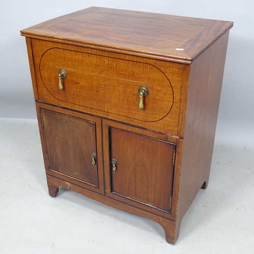 2281 - An Edwardian mahogany side cabinet, with single fitted drawer and cupboards under, 60cm x 72cm x 44c... 