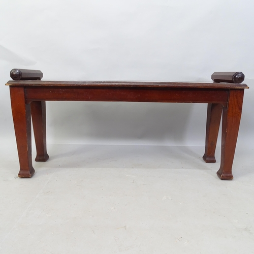 2298 - A 19th century mahogany window seat, 107cm x 52cm x 31cm