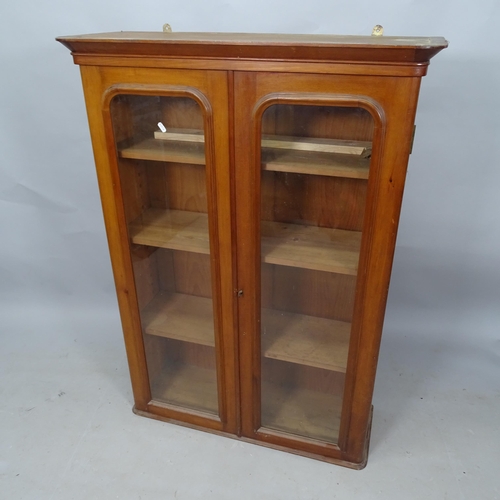 2301 - A Victorian mahogany 2-door bookcase, with 3 adjustable shelves and glazed panelled doors, 88cm x 12... 