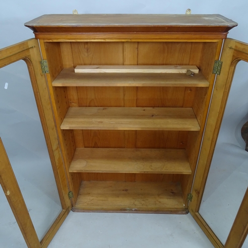 2301 - A Victorian mahogany 2-door bookcase, with 3 adjustable shelves and glazed panelled doors, 88cm x 12... 