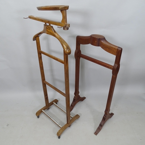 2325 - An early 20th century mahogany valet stand, 40cm x 120cm x 35cm, and another (2)