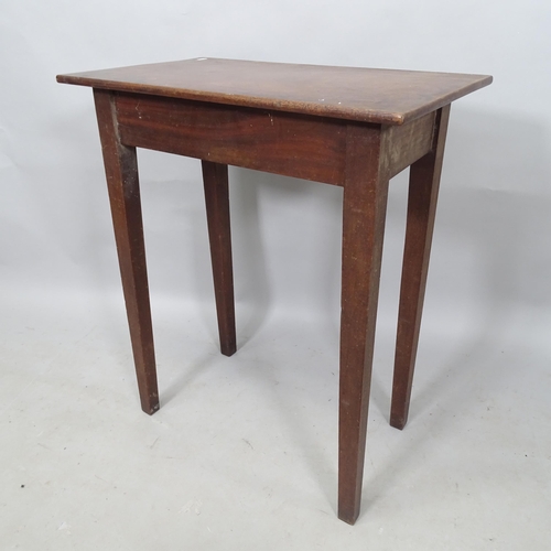 2335 - An Antique mahogany side table on square tapered legs, 63cm x 76cm x 38cm