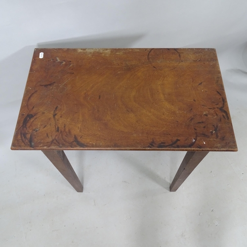 2335 - An Antique mahogany side table on square tapered legs, 63cm x 76cm x 38cm