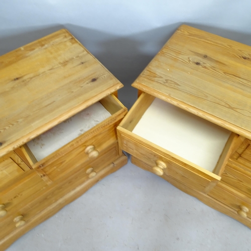 2567 - A pair of modern pine chests of 2 short and 2 long drawers, 91cm x 76cm x 47cm