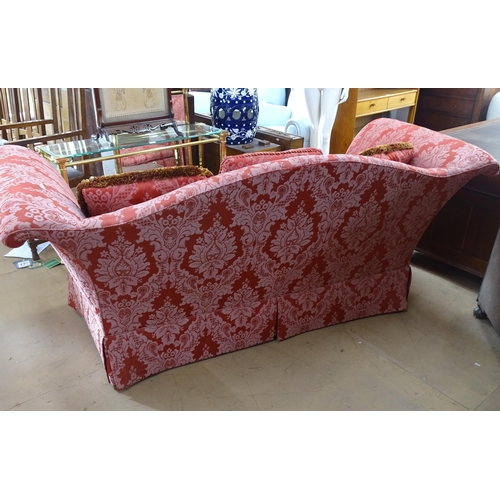 2570 - A reproduction upholstered 3-seater Knoll style settee, 230cm x 98cm x 95cm