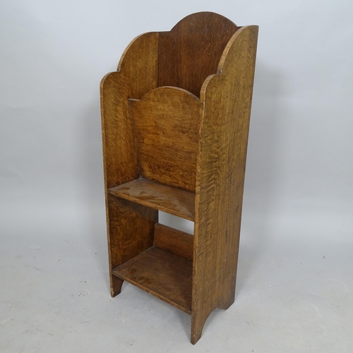 2571 - An early 20th century oak magazine stand, 33 x 85 x 24cm