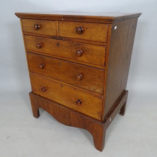 2588 - A 19th Century chest of 2 short and 3 long drawers, 73 x 92 x 50cm