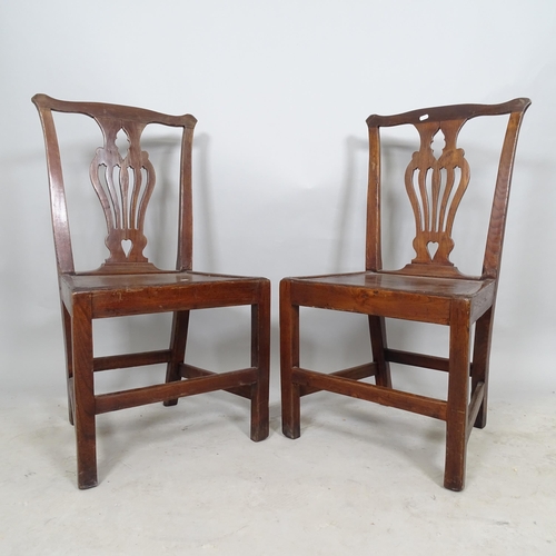 2616 - A pair of 19th century oak Chippendale style dining chairs