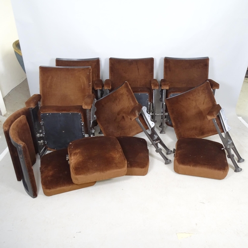 2617 - 6 Vintage folding cinema seats (2 disassembled)