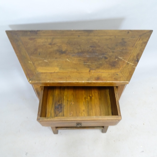 2602 - An early 20th century mahogany hall table, of canted form with single fitted drawer, 100 x 87 x 44cm