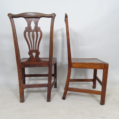 2616 - A pair of 19th century oak Chippendale style dining chairs