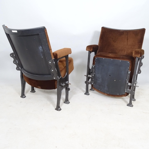 2617 - 6 Vintage folding cinema seats (2 disassembled)