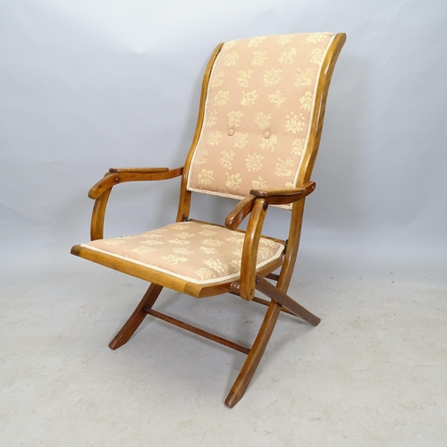 2656 - An Antique mahogany campaign folding armchair