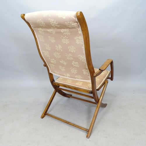 2656 - An Antique mahogany campaign folding armchair