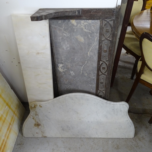 2660 - 3 various pieces of marble, largest 100cm x 48cm