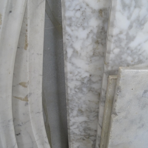 2661 - 9 various pieces of white and grey veined marble, largest 44cm x 55cm