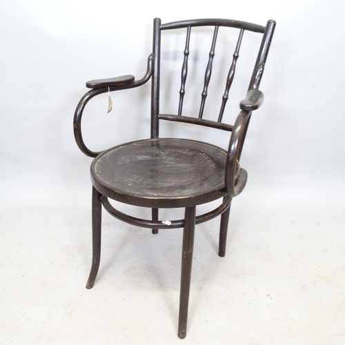 2665 - An ebonised bentwood elbow chair