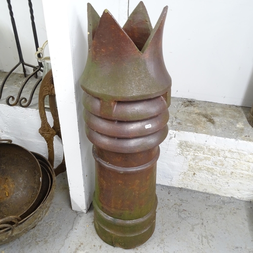 2727 - A Victorian glazed terracotta chimney pot, height 118cm