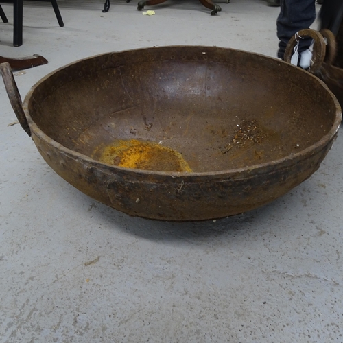 2731 - An Indian cast-iron Kadai, width 63cm
2731-2733 sold together