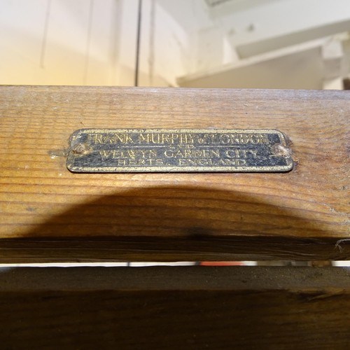 2760 - A pair of early pine skeleton steps, height 117cm, label for Frank Murphy of London