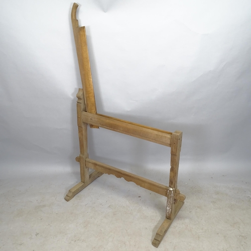 2769 - An Antique stained pine flax break, 105cm x 95cm x 50cm