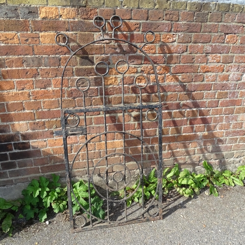 2774 - A painted wrought-iron garden gate, width to hinge 77cm and height 153cm