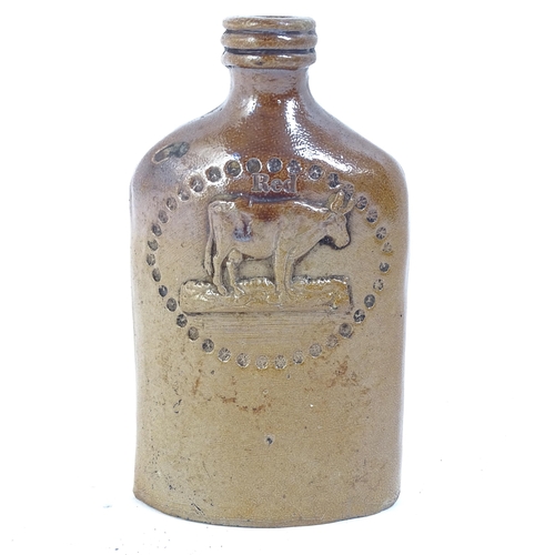 126 - A 19th century salt glaze stoneware bottle, stamped Williams High Street Depford, with relief moulde... 