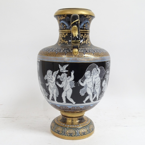 197 - An ornate painted and gilded porcelain vase and cover, height 38cm