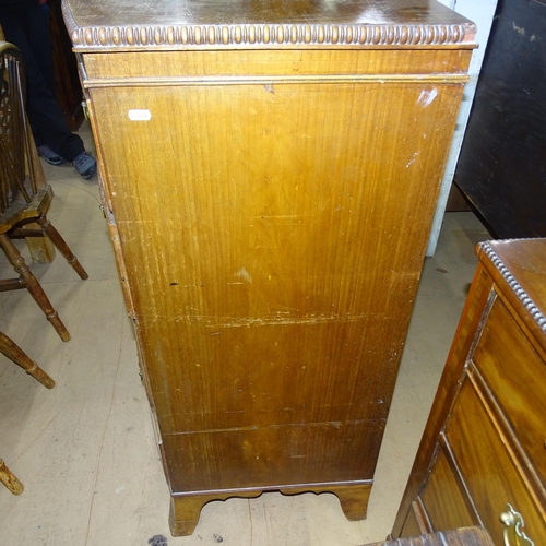 2026 - A 19th century mahogany bow-front chest of 4 long drawers, 111cm x 110cm x 56cm