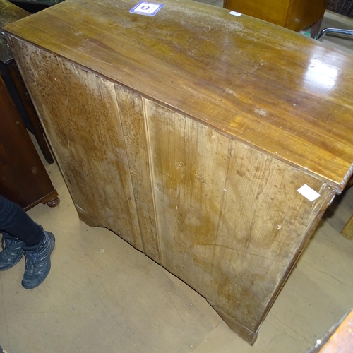 2026 - A 19th century mahogany bow-front chest of 4 long drawers, 111cm x 110cm x 56cm