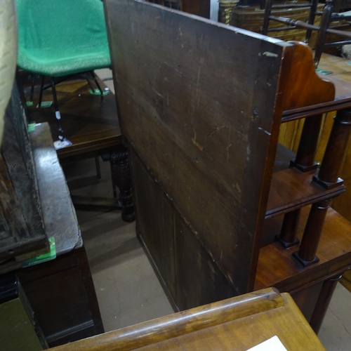 2160 - A Victorian mahogany inverted break-front 2-section column chiffonier, 120cm x 147cm x 48cm