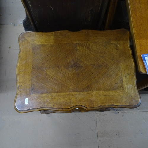 2192 - An oak Jacobean style chest of 2 short and 3 long drawers, 95cm x 90cm x 55cm