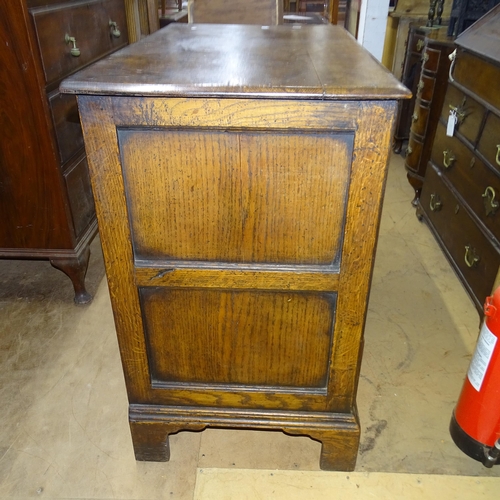 2192 - An oak Jacobean style chest of 2 short and 3 long drawers, 95cm x 90cm x 55cm