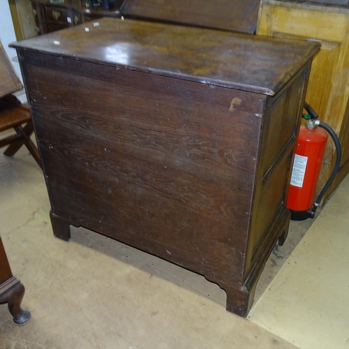 2192 - An oak Jacobean style chest of 2 short and 3 long drawers, 95cm x 90cm x 55cm