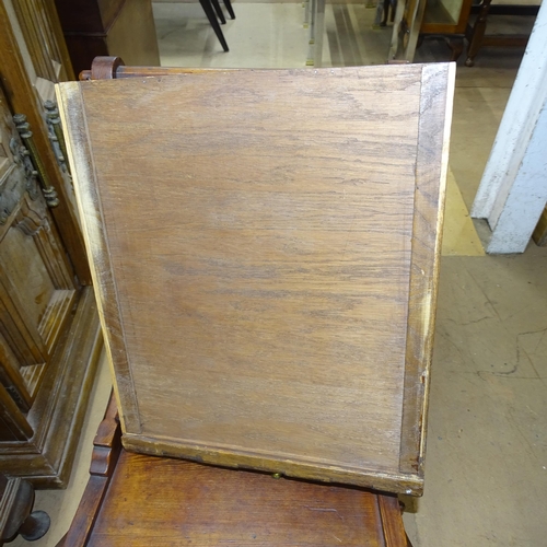 2192 - An oak Jacobean style chest of 2 short and 3 long drawers, 95cm x 90cm x 55cm