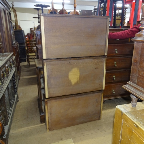 2192 - An oak Jacobean style chest of 2 short and 3 long drawers, 95cm x 90cm x 55cm