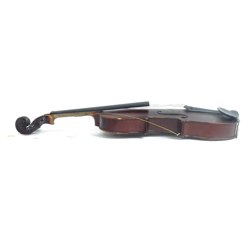 237 - A Vintage violin and bow in case, spare bow in case also